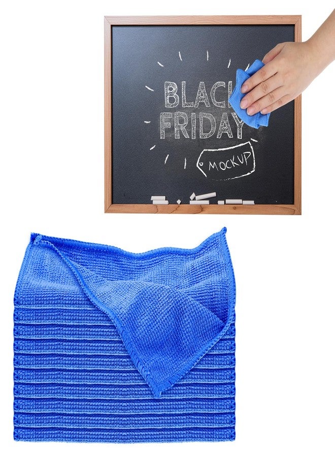 Xyembu 10 Pack Microfiber Cleaning Cloth 6"x6" Reusable Cleaning Rag Fast Drying Kitchen Towels Microfiber Towels Cars Wash Dry Erase Cloth for Housekeeping Home Kitchen Window Bathroom Car(Blue) - Image 1